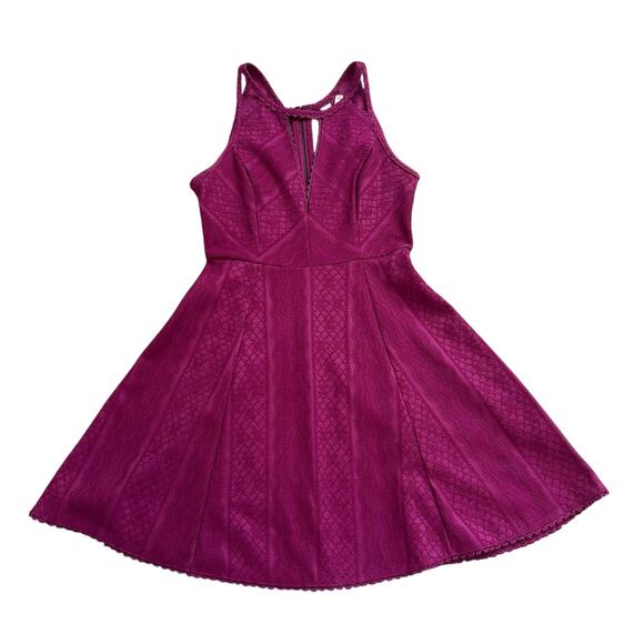 Free People magenta pink embroidered lace sleeveless a-line mini dress size 2 - Picture 12 of 12